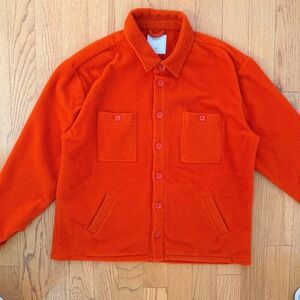 Percival Casentino Wool Blanket Shirt Jacket Mens Orange EXCELLENT Overshirt